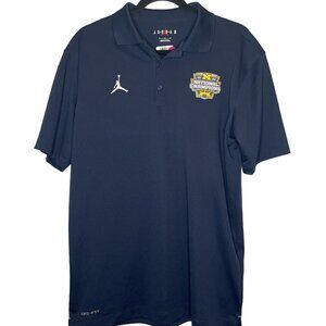Men's Medium Jordan Air Michigan National Champs Blue Dry-Fit Polo (029)